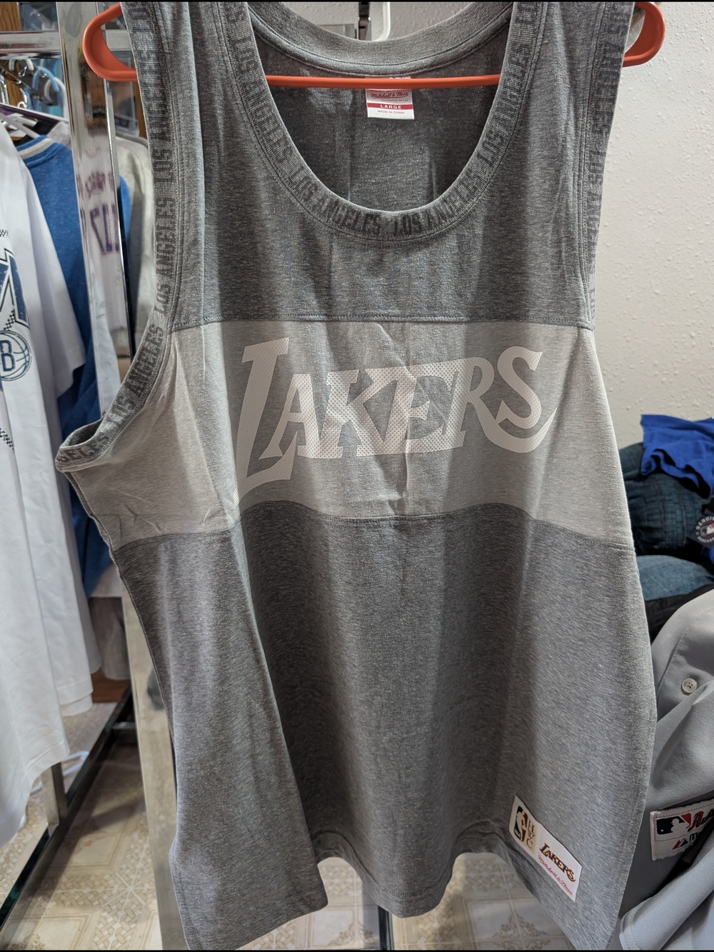 Mitchell & Ness Los Angeles Lakers Gray Panel Tank Top